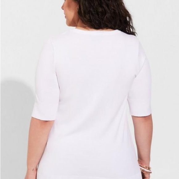 🆕 NWT torrid 2 *Host Pick * White V Neck Button Up Cardigan Long Short Sleeves - Picture 4 of 11